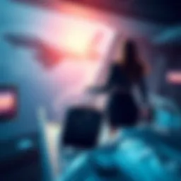 Woman Boarding a Plane A woman with a suitcase boarding a plane, leaving her husband behind in a hospital bed on life support.