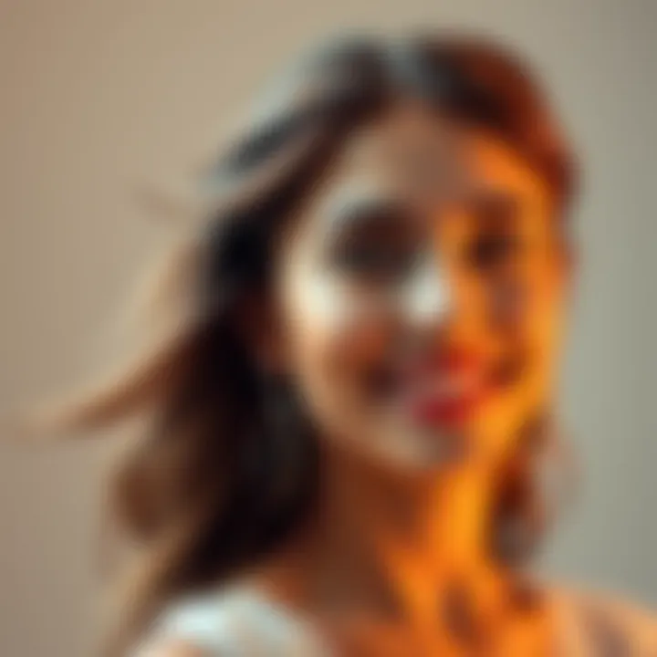 A woman smiling with clear skin and vibrant hair, radiating beauty and confidence.