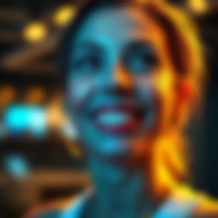 A woman smiling and looking confident after listening to subliminal messages, showcasing her positive transformation in appearance and mindset.