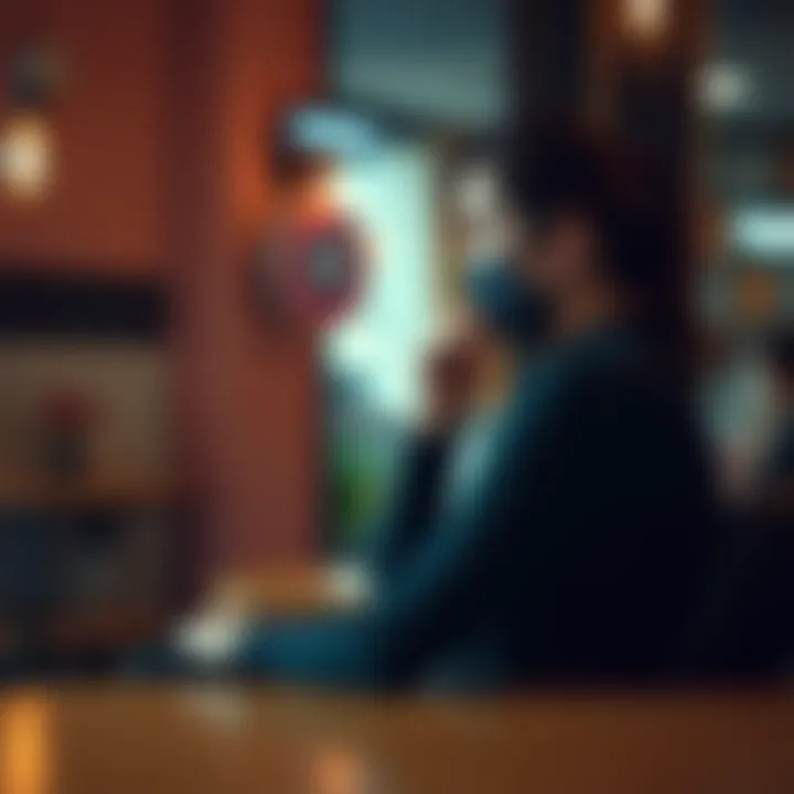 A woman sitting alone with a thoughtful expression, pondering her mixed signals from a crush and considering moving on, in a cozy cafe setting.