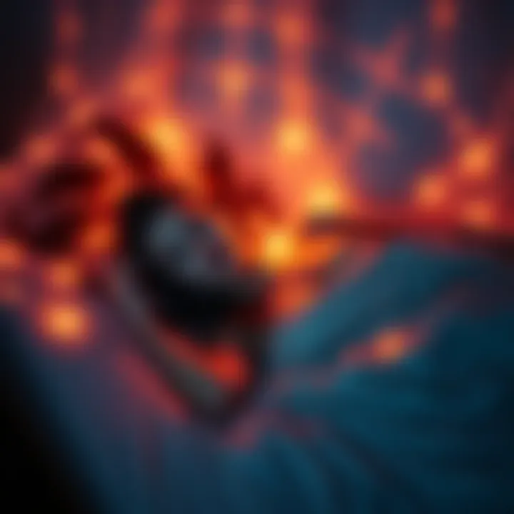 A woman lying in bed with a soft glow around her, symbolizing dreams and the presence of Lilith.