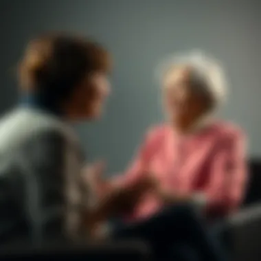 An older woman seated, speaking passionately about military hazing claims during an interview