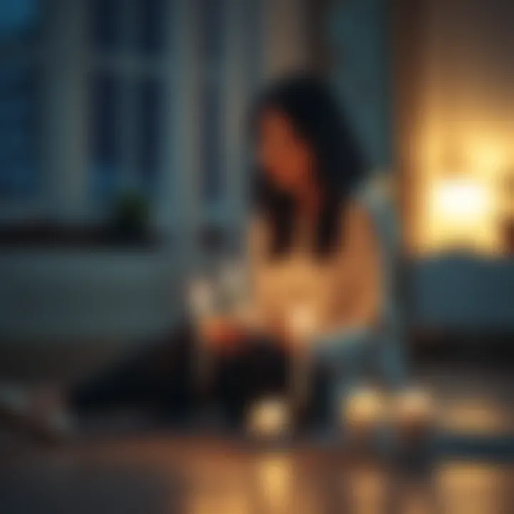 A woman lights candles while sitting on the floor, expressing her desire to remove a third party from her relationship.
