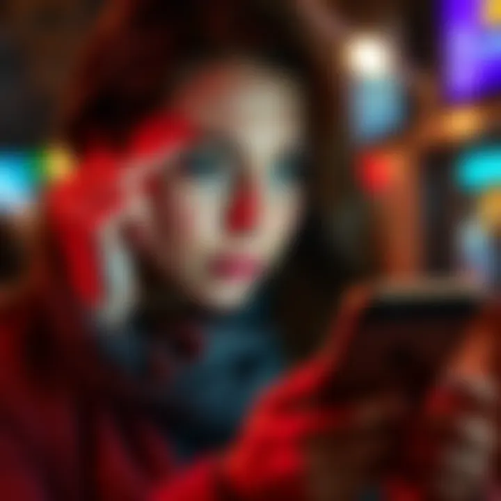 A woman with a puzzled expression checking her phone, feeling confused after being blocked by someone she dated.