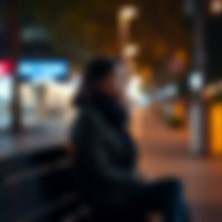 A woman sitting on a bench, looking thoughtful as she reflects on her emotions regarding relationships.