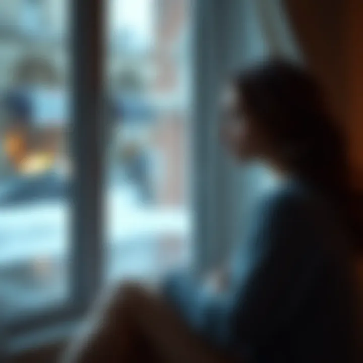 A woman sits alone, looking out a window with a pensive expression, symbolizing her thoughts on a relationship with a Sagittarius man