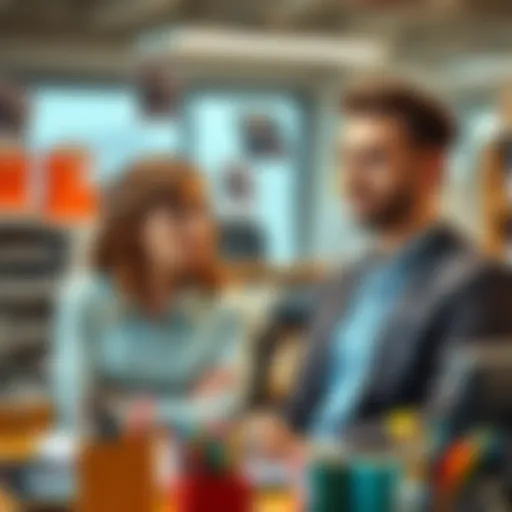 A woman looks frustrated while a Taurus man appears indifferent at their workplace. They are surrounded by office supplies, reflecting their complicated relationship.
