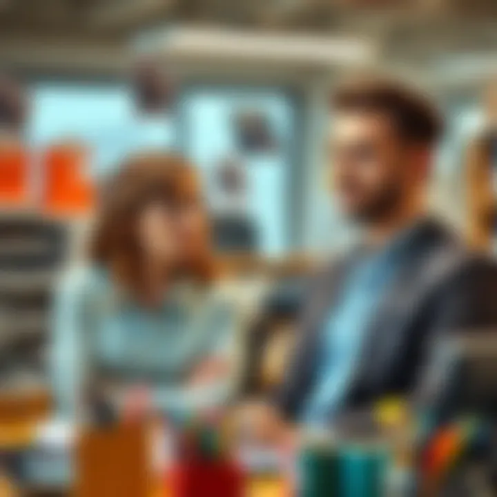 A woman looks frustrated while a Taurus man appears indifferent at their workplace. They are surrounded by office supplies, reflecting their complicated relationship.
