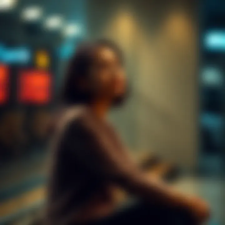 A woman sitting alone, looking pensive and deep in thought, pondering why men may not find her attractive.