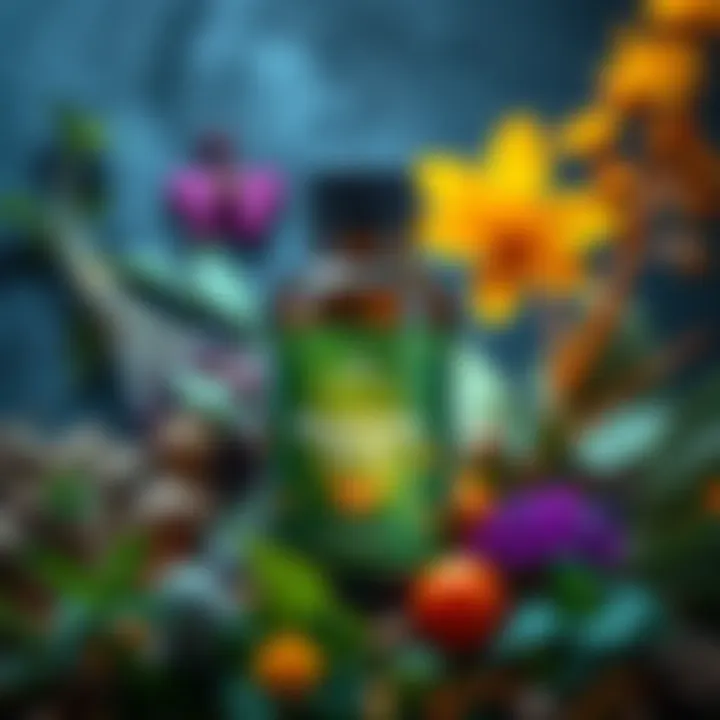 A bottle of Womaniya Forte surrounded by herbs, symbolizing women's health and fertility support.