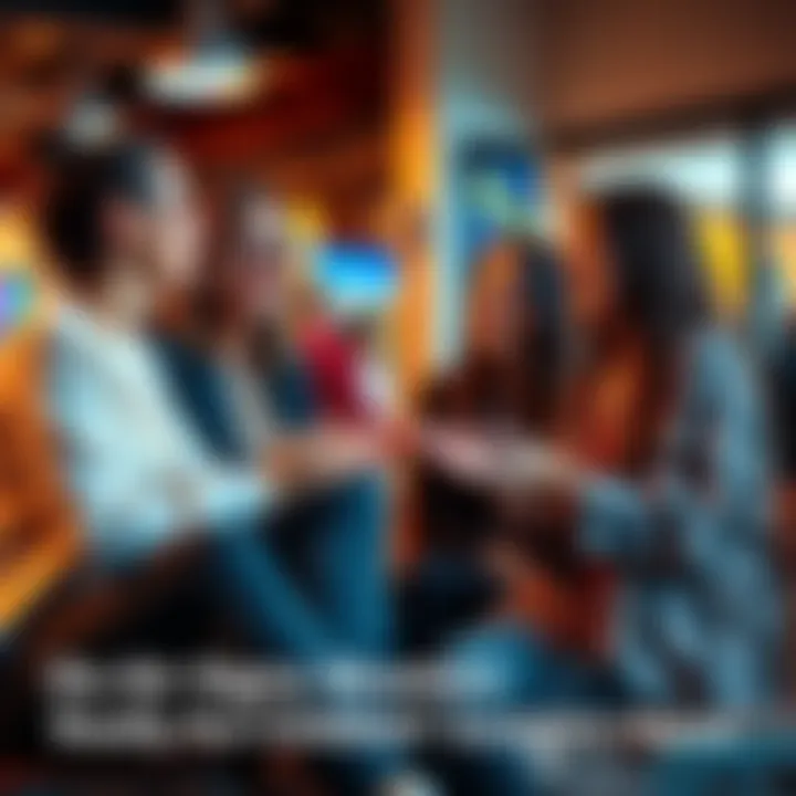 A group of women representing Air Signs, like Libras and Geminis, chatting and laughing together in a casual setting.