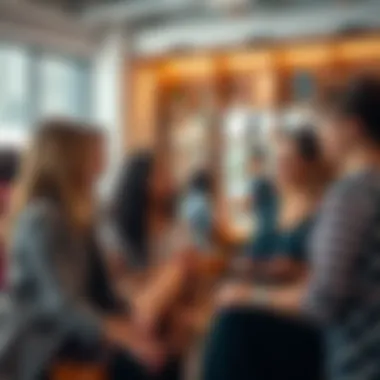 A group of women engaged in a conversation about their decision not to have children, reflecting diverse opinions and backgrounds, set in a casual environment.