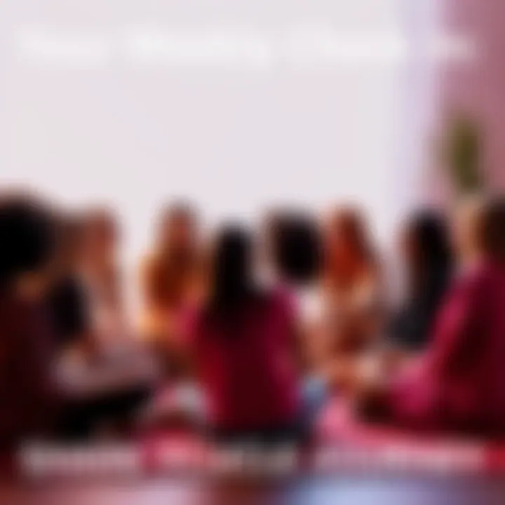 A group of women sitting in a circle sharing their thoughts and feelings about their menstrual cycles