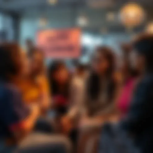 Group of women sharing experiences about menstrual cycle changes and vaccinations in a casual setting