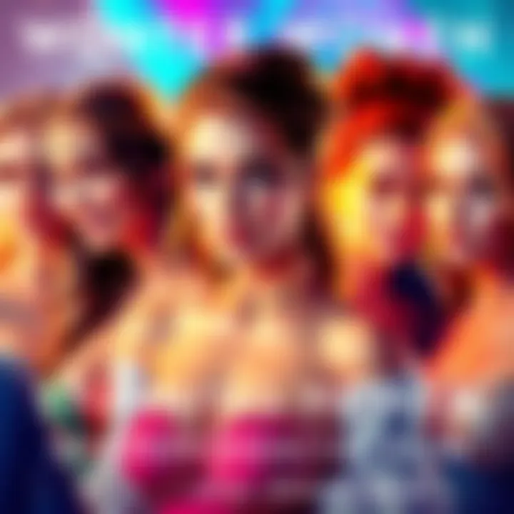 A group of stunning women, each embodying the traits of different zodiac signs, showcasing their beauty and charm in a vibrant setting.