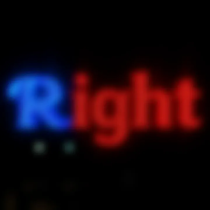 Word 'Right' in Different Contexts The word 'right' displayed in various fonts and colors, symbolizing its different meanings in conversation and ethics.