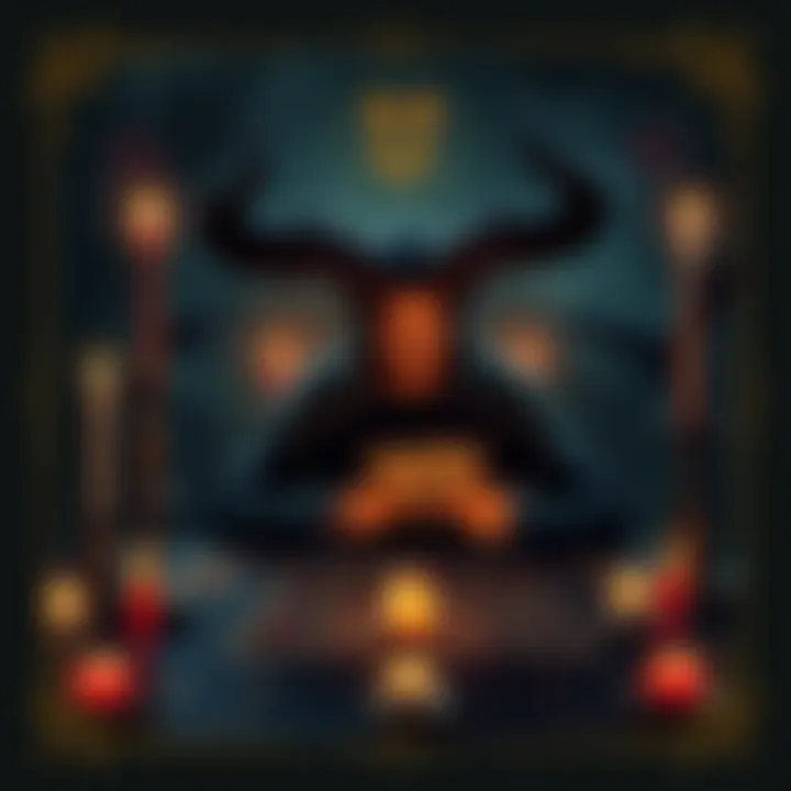 A person practicing Tarot cards surrounded by candles and mystical symbols, representing communication with demons and overcoming doubt.