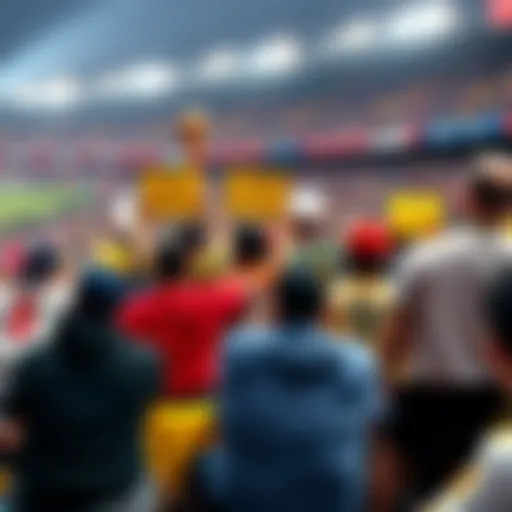 Fans expressing concern over World Cup integrity with banners and signs during a match