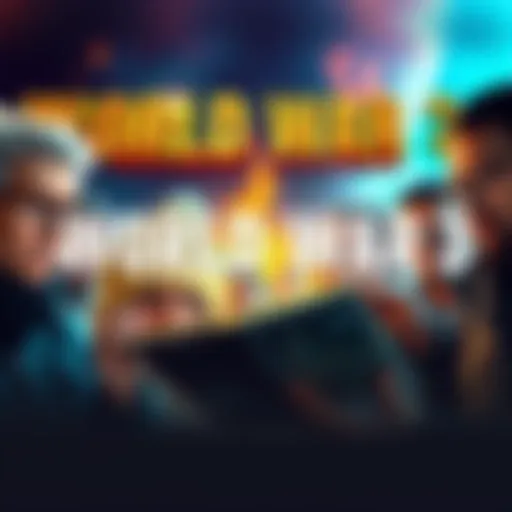 Group of people looking concerned while reading a message from time travelers about World War 3