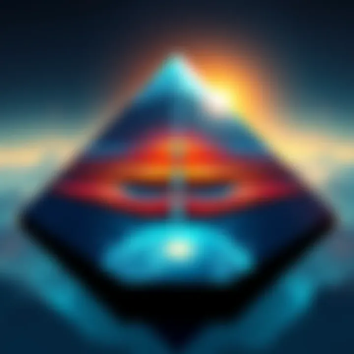 World Hierarchy Pyramid Illustration An illustration showing the layers of the World Hierarchy Pyramid and their influence on global dynamics with arrows indicating relationships between different levels.