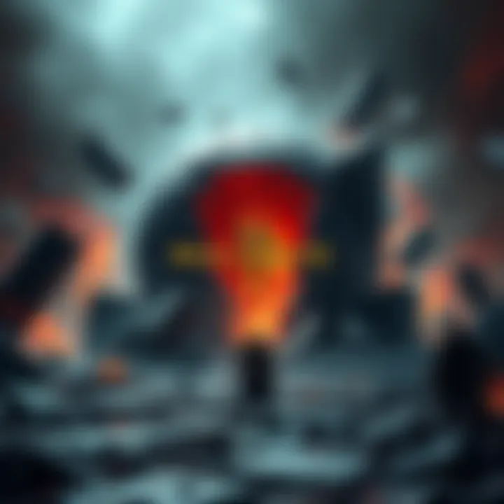 Destruction of the Worldstone A scene showing the shattered Worldstone surrounded by debris and characters from Diablo II, depicting the aftermath of its destruction.