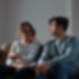 Concerns About Cheating A worried couple sitting together, looking at each other with uncertainty, reflecting on relationship trust issues.