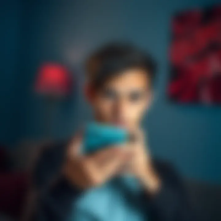 Person looking worried about a phone A concerned individual holding a phone, looking anxious about its future, symbolizing the fear of losing communication after domestic abuse.