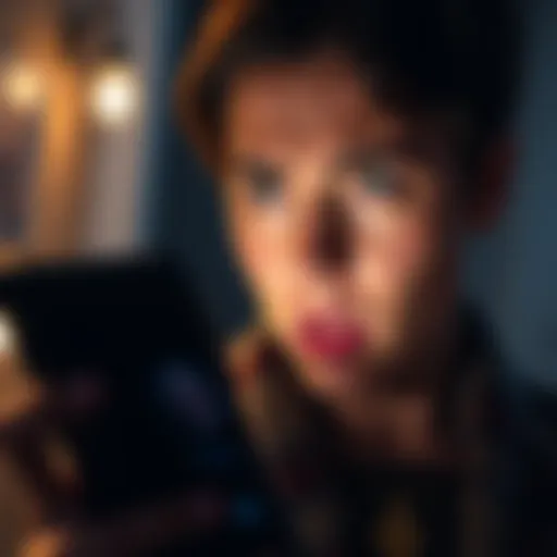 A concerned person stares at a phone, showing a blocked contact from a psychic.