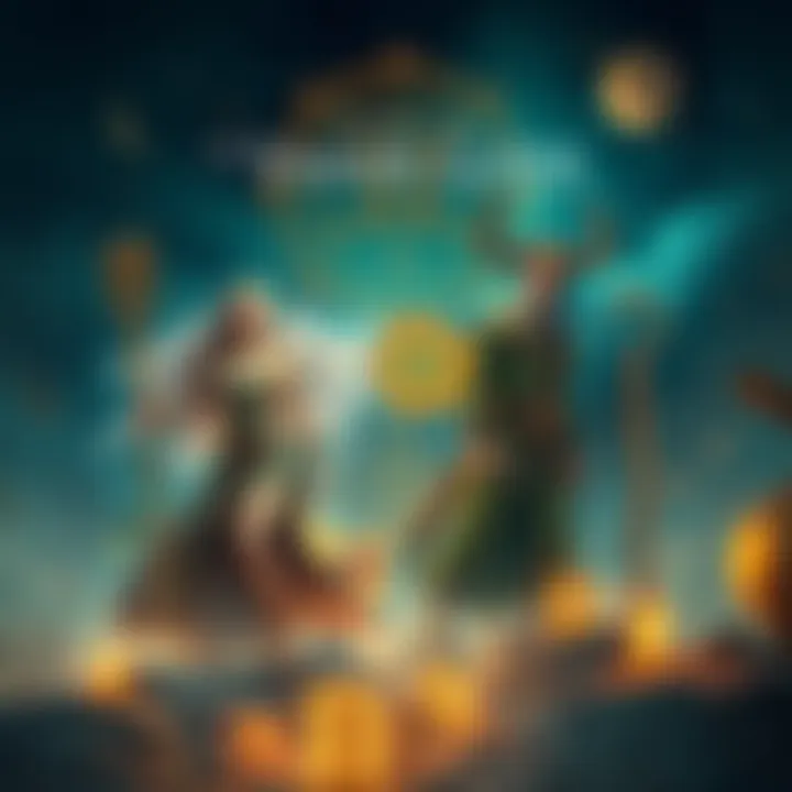 A depiction of Vanir gods Freyja, Freyr, and Njörd surrounded by nature and symbols of modern paganism.