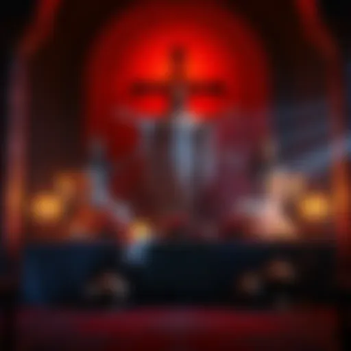 A Christian pagan altar displaying symbols of goddesses alongside a representation of Yahweh, showcasing a blend of worship practices.