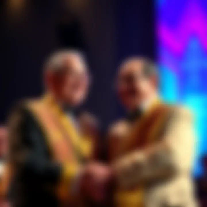 Worshipful Master Ceremony A proud moment as the new Worshipful Master stands beside his grandfather during the installation ceremony.