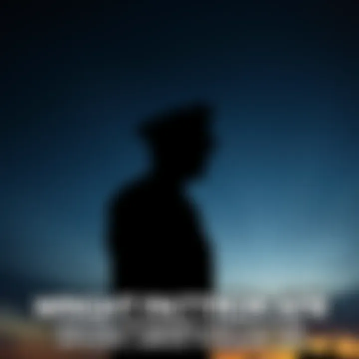 A silhouette of a military officer against a dark sky, symbolizing the ongoing search for a missing figure connected to UFO disclosure.