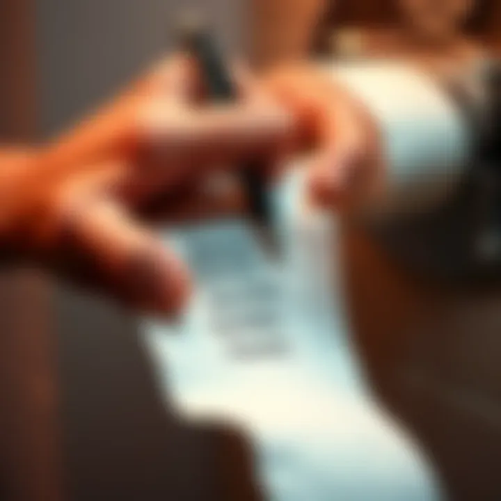 A close-up of a hand writing names on a roll of toilet paper, symbolizing hoodoo practices