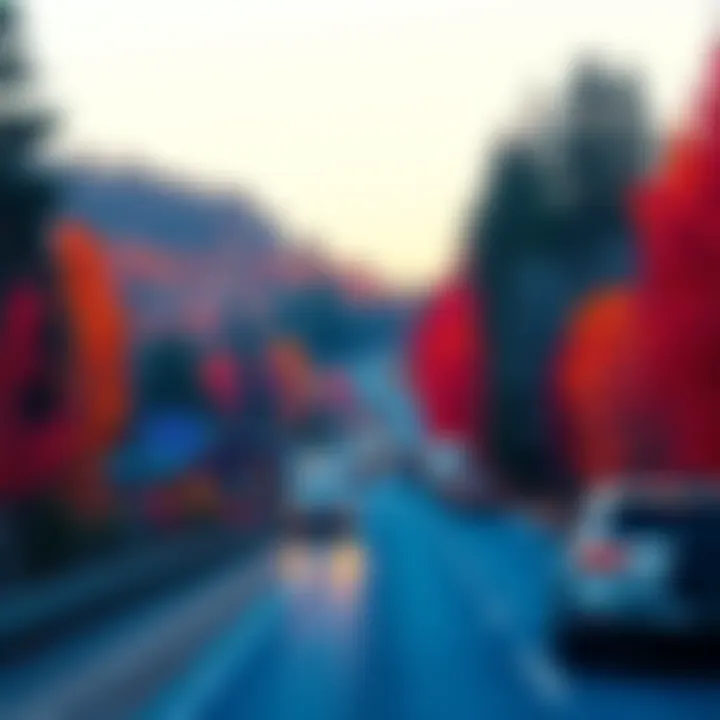 View of scenic Sherman Pass captured on WSDOT cam showing vibrant trees and passing vehicles