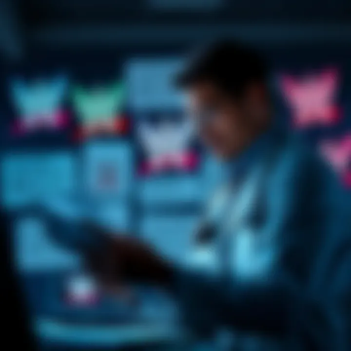 A researcher looking at documents with WWE logos and Epstein-related files in the background