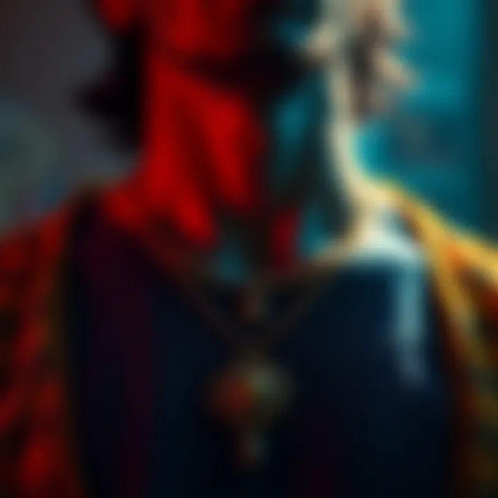Person wearing a yantra necklace A person showcasing a yantra pendant around their neck, symbolizing astrological remedies