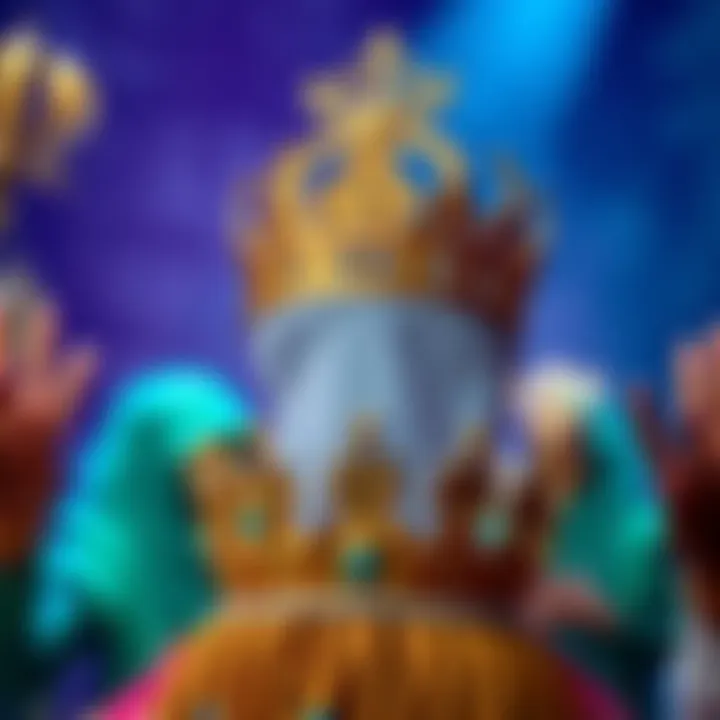 A Yemaya crowning ceremony in NYC showing an ornate crown and traditional materials used in the celebration.