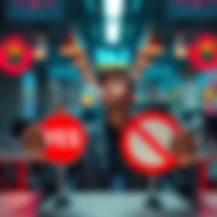 Individual weighing two choices with yes and no signs in front of them