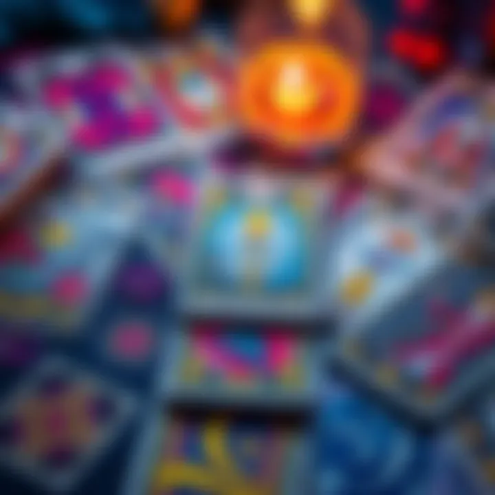 A colorful tarot card spread with yes, no, and maybe cards visible, inviting people to ask questions in the comments for guidance.