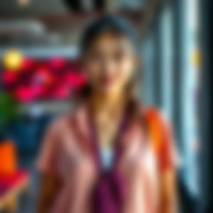 Yoga attire for an interview A person wearing professional yet comfortable yoga clothes, ready for a teachback interview