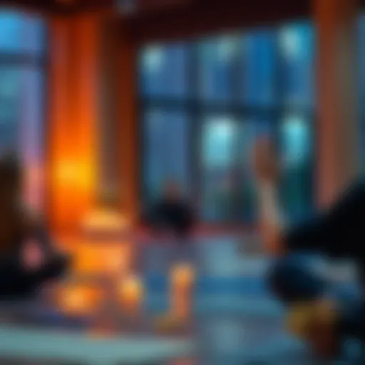 Yoga instructor guiding students in a peaceful closing session with candles and soft lighting