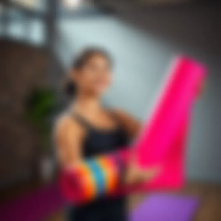 A cheerful yoga practitioner holding a vibrant Liforme mat, reflecting on their 200-hour YTT graduation.