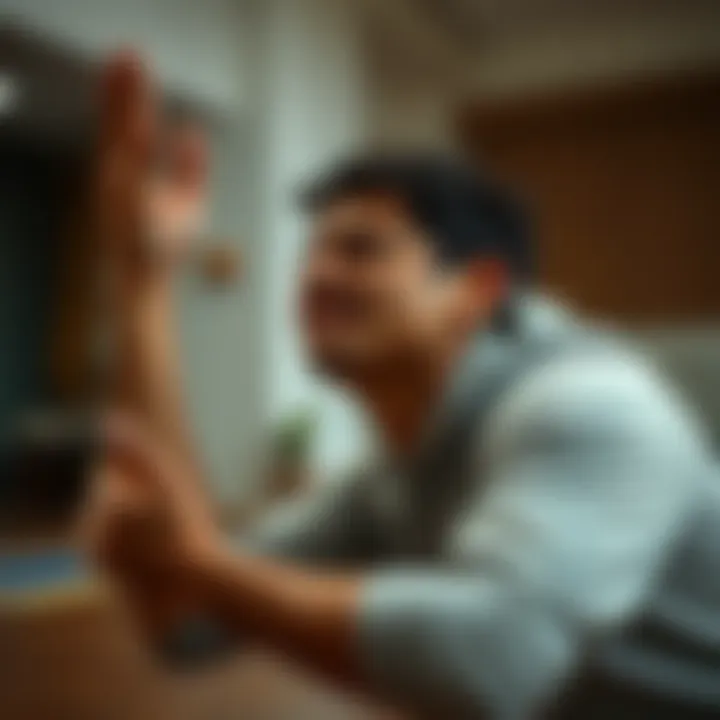 A person struggling during a hatha yoga pose, showing feelings of discomfort and determination