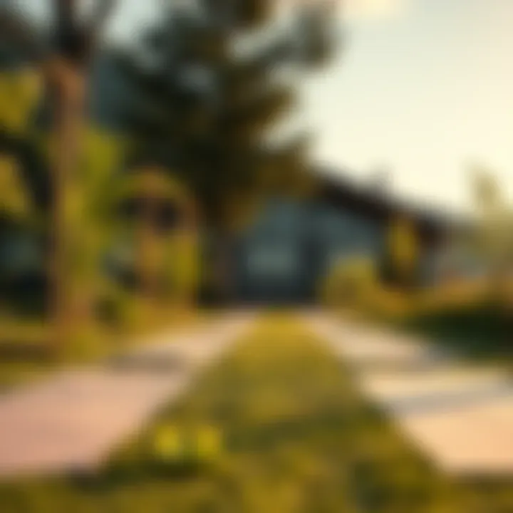 A tranquil outdoor setting for a yoga retreat with mats laid out on the grass and peaceful nature surroundings.