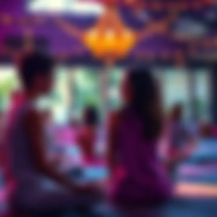 People engaging in yoga with instructors, showcasing an AI platform for personalized match-making