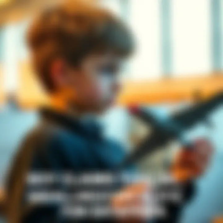 A young boy holding a toy airplane, looking thoughtful as he shares his memories of being a pilot.