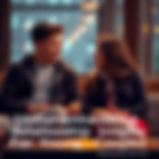 A young couple sits together, sharing thoughts and advice about their relationship as they plan for marriage.