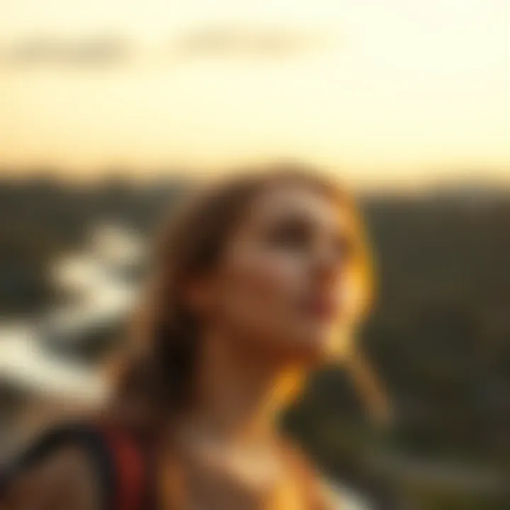 Young woman looking ahead A 19-year-old woman gazing into the distance with a hopeful expression, symbolizing her search for insights about the future.