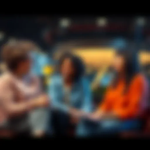 A group of young adults sitting together, sharing ideas about their careers, health, and relationships, showing engagement and support.