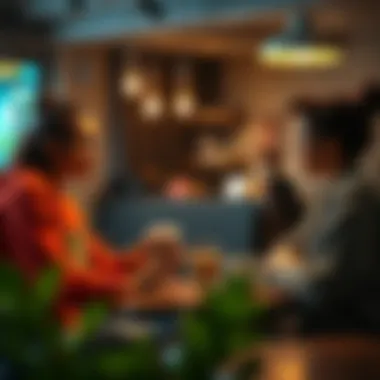 Young adults discussing life and careers A group of three young adults chatting over coffee, sharing thoughts about love, life, and career decisions in a cozy café setting